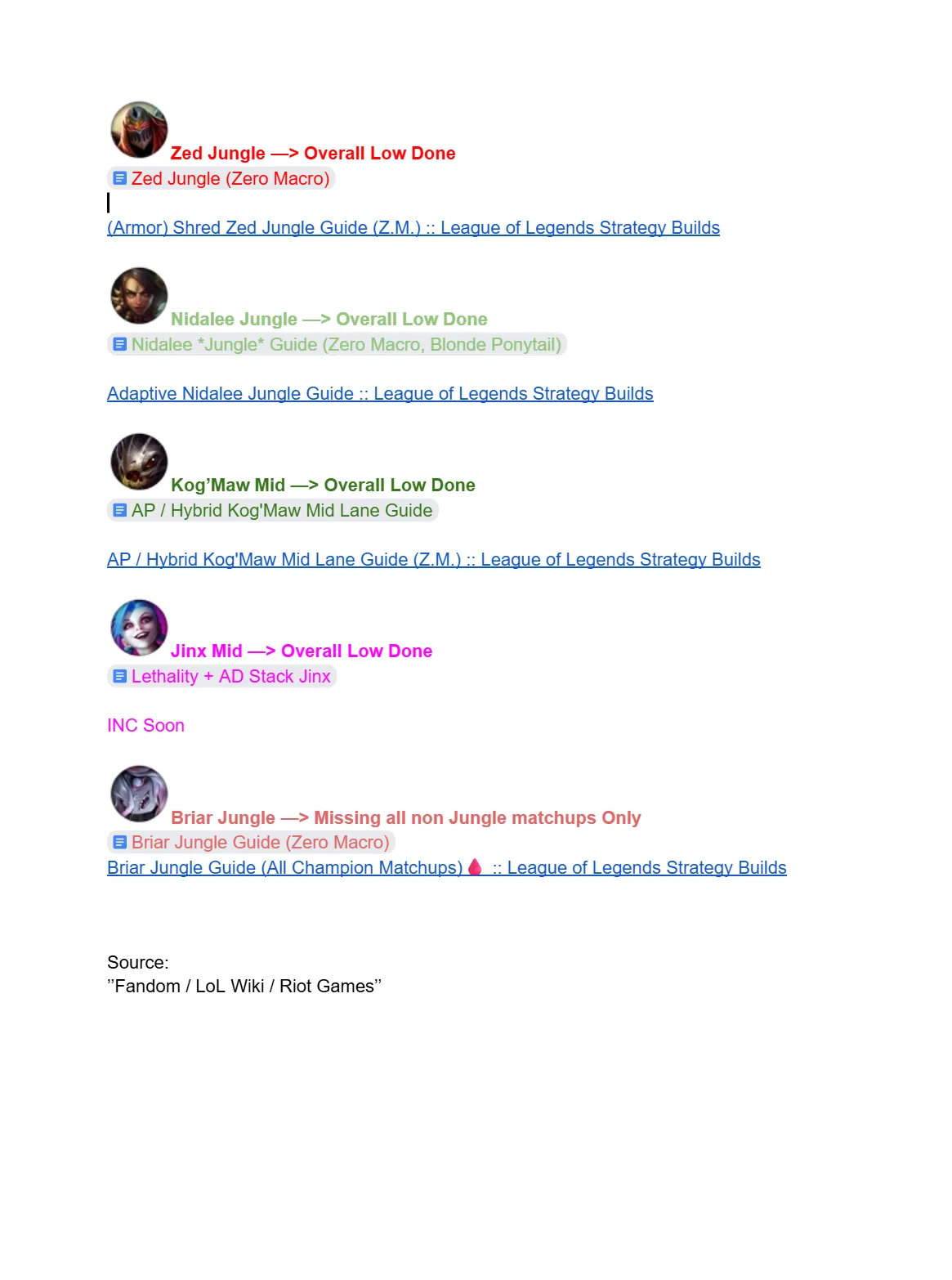 Zero Macro Guide Network (Page 2 Champs)