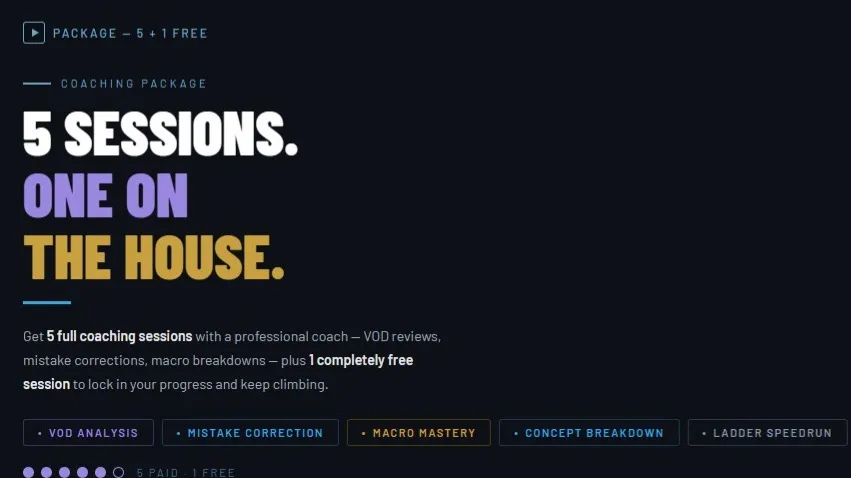 5 sessions + 1 free cover