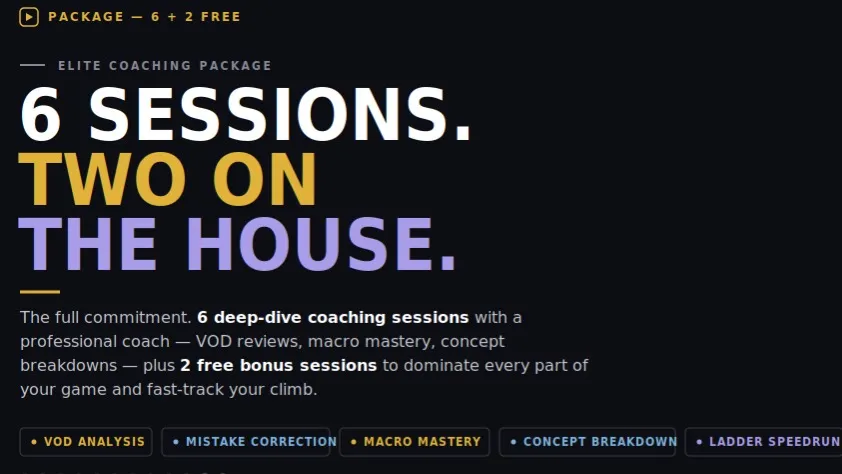 6 sessions + 2 Free cover